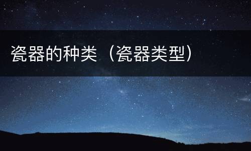 瓷器的种类（瓷器类型）
