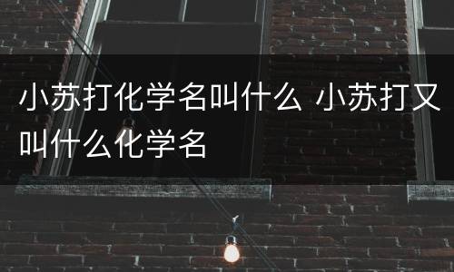 小苏打化学名叫什么 小苏打又叫什么化学名