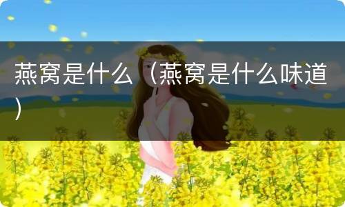 燕窝是什么（燕窝是什么味道）