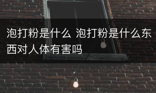 泡打粉是什么 泡打粉是什么东西对人体有害吗