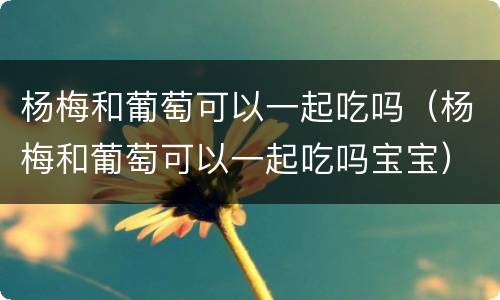 杨梅和葡萄可以一起吃吗（杨梅和葡萄可以一起吃吗宝宝）