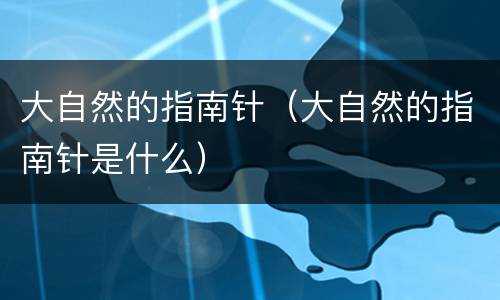 大自然的指南针（大自然的指南针是什么）