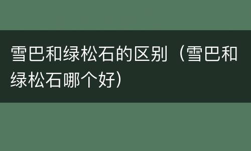 雪巴和绿松石的区别（雪巴和绿松石哪个好）