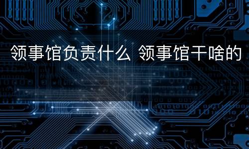 领事馆负责什么 领事馆干啥的