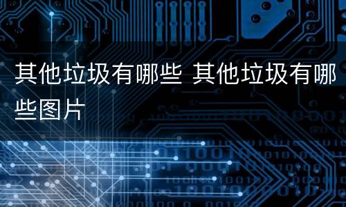 其他垃圾有哪些 其他垃圾有哪些图片