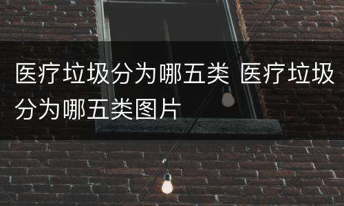 医疗垃圾分为哪五类 医疗垃圾分为哪五类图片