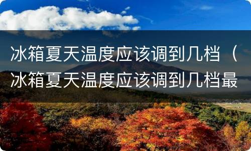 冰箱夏天温度应该调到几档（冰箱夏天温度应该调到几档最合适）