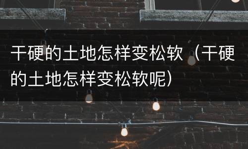 干硬的土地怎样变松软（干硬的土地怎样变松软呢）