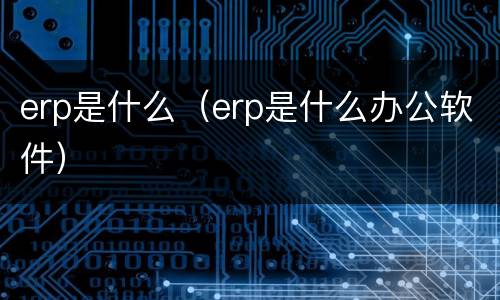 erp是什么（erp是什么办公软件）