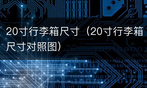 20寸行李箱尺寸（20寸行李箱尺寸对照图）