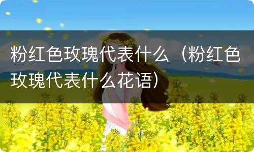 粉红色玫瑰代表什么（粉红色玫瑰代表什么花语）