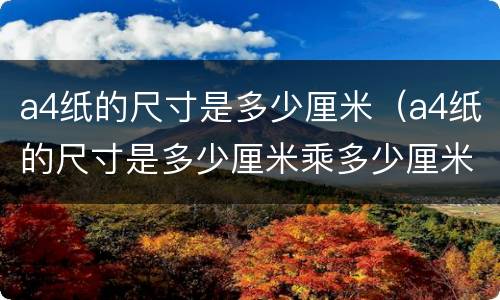 a4纸的尺寸是多少厘米（a4纸的尺寸是多少厘米乘多少厘米）