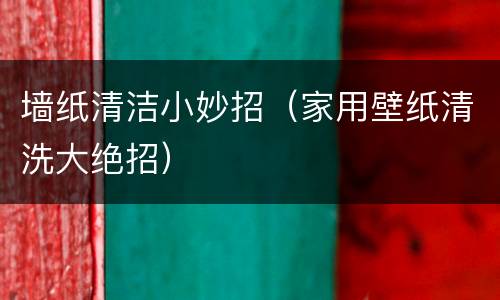 墙纸清洁小妙招（家用壁纸清洗大绝招）
