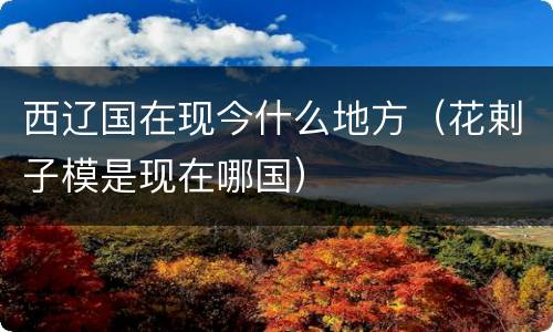 西辽国在现今什么地方（花剌子模是现在哪国）