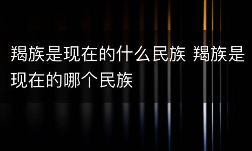 羯族是现在的什么民族 羯族是现在的哪个民族