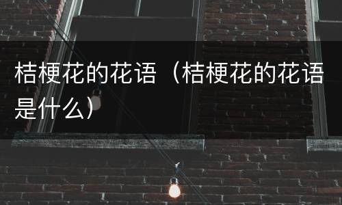 桔梗花的花语（桔梗花的花语是什么）
