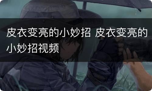 皮衣变亮的小妙招 皮衣变亮的小妙招视频