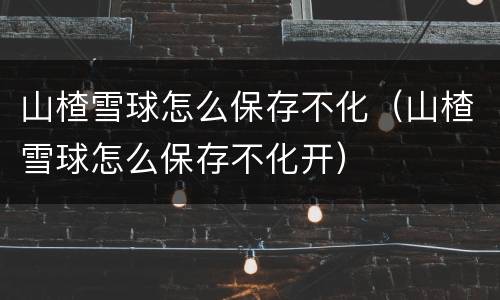 山楂雪球怎么保存不化（山楂雪球怎么保存不化开）