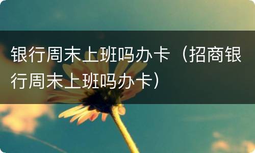银行周末上班吗办卡（招商银行周末上班吗办卡）