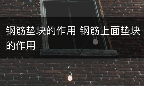 钢筋垫块的作用 钢筋上面垫块的作用