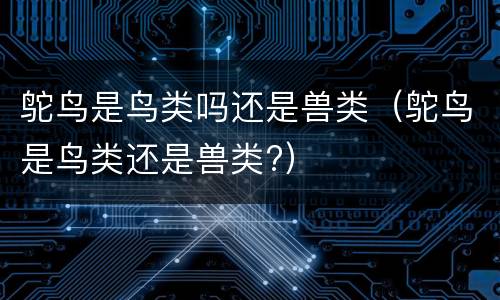 鸵鸟是鸟类吗还是兽类（鸵鸟是鸟类还是兽类?）
