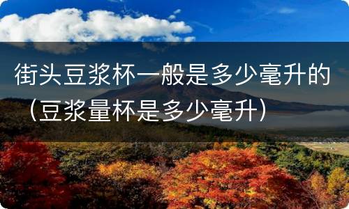 街头豆浆杯一般是多少毫升的（豆浆量杯是多少毫升）