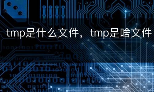 tmp是什么文件，tmp是啥文件