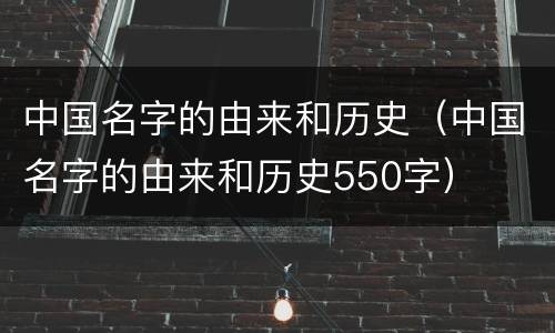 中国名字的由来和历史（中国名字的由来和历史550字）