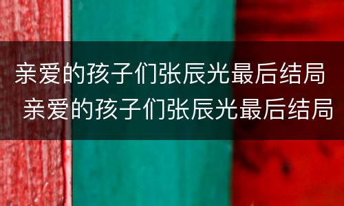 亲爱的孩子们张辰光最后结局 亲爱的孩子们张辰光最后结局怎么样