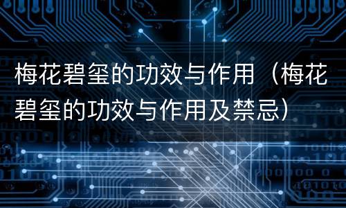 梅花碧玺的功效与作用（梅花碧玺的功效与作用及禁忌）