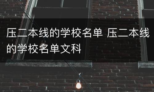 压二本线的学校名单 压二本线的学校名单文科