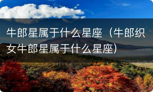 牛郎星属于什么星座（牛郎织女牛郎星属于什么星座）