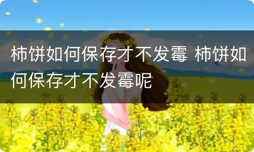 柿饼如何保存才不发霉 柿饼如何保存才不发霉呢