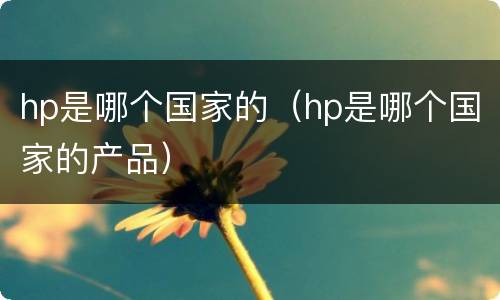 hp是哪个国家的（hp是哪个国家的产品）