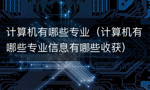 计算机有哪些专业（计算机有哪些专业信息有哪些收获）