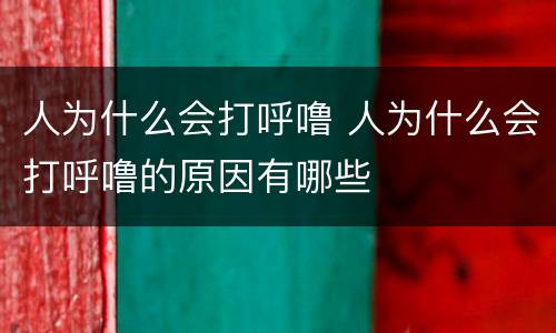 人为什么会打呼噜 人为什么会打呼噜的原因有哪些