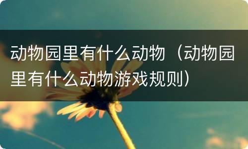 动物园里有什么动物（动物园里有什么动物游戏规则）