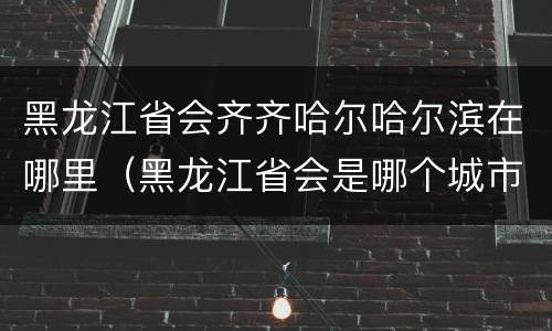黑龙江省会齐齐哈尔哈尔滨在哪里（黑龙江省会是哪个城市齐齐哈尔）