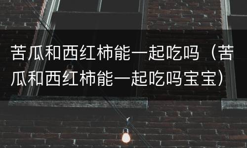 苦瓜和西红柿能一起吃吗（苦瓜和西红柿能一起吃吗宝宝）