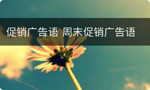 促销广告语 周末促销广告语