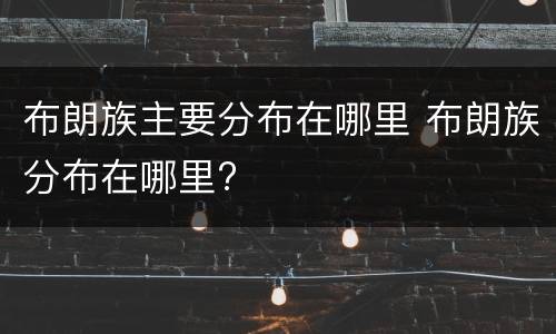 布朗族主要分布在哪里 布朗族分布在哪里?