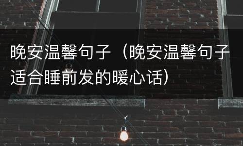 晚安温馨句子（晚安温馨句子适合睡前发的暖心话）