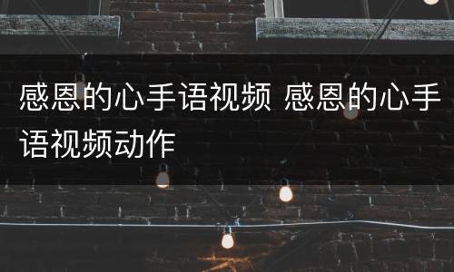 感恩的心手语视频 感恩的心手语视频动作