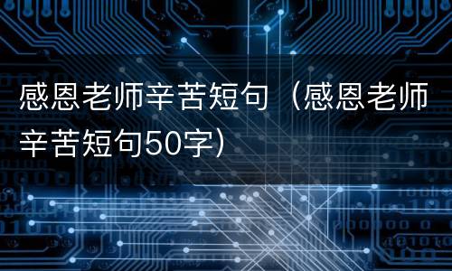 感恩老师辛苦短句（感恩老师辛苦短句50字）
