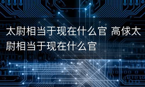 太尉相当于现在什么官 高俅太尉相当于现在什么官