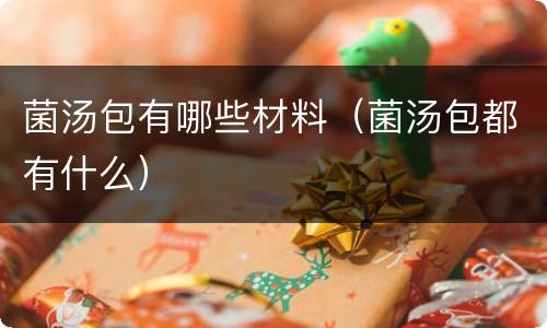菌汤包有哪些材料（菌汤包都有什么）