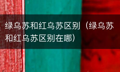 绿乌苏和红乌苏区别（绿乌苏和红乌苏区别在哪）