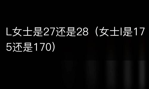 L女士是27还是28（女士l是175还是170）
