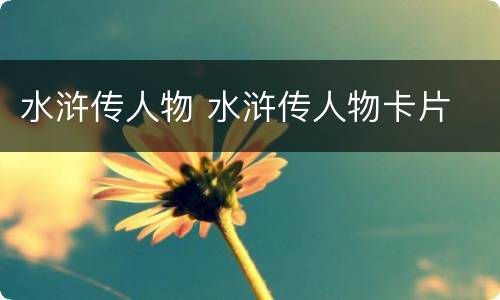 水浒传人物 水浒传人物卡片