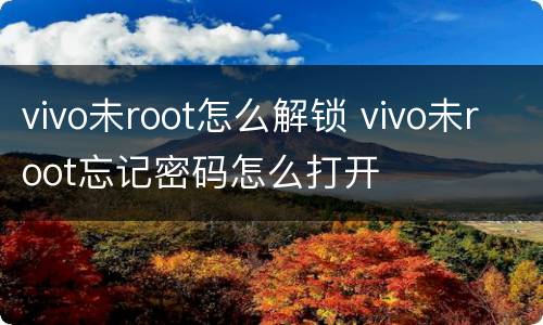 vivo未root怎么解锁 vivo未root忘记密码怎么打开